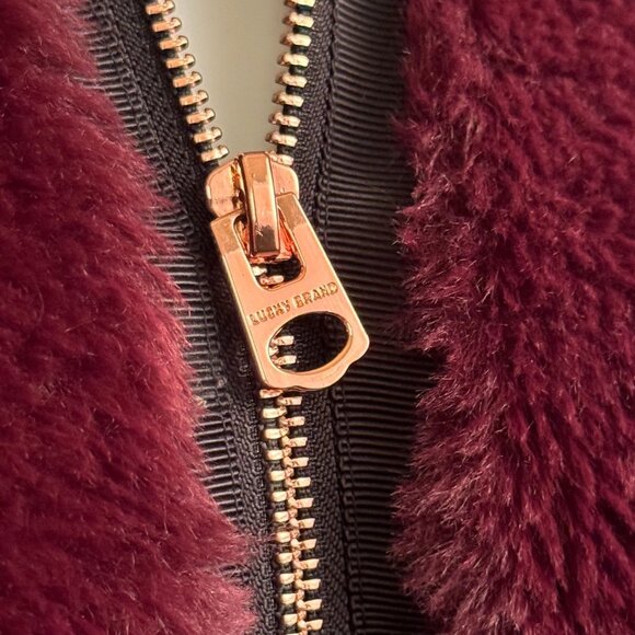 Lucky Brand Merlot Funnel Neck Faux Fur Jacket - Picture 3 of 8